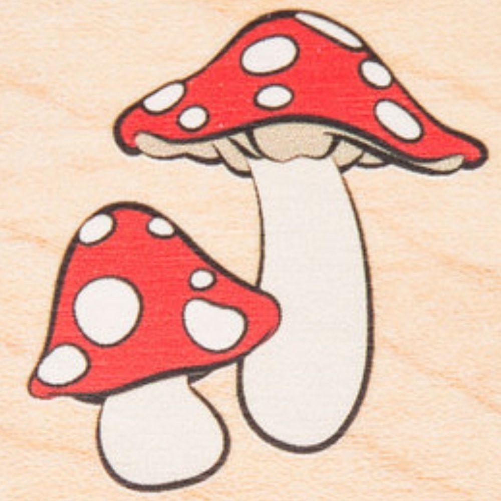 Amanita Muscaria/Toadstool Mushrooms 🍄 Rubber Stamp - Picture 1 of 7